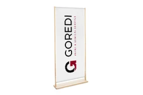 Standbanner aus Holz, System inkl. Druck